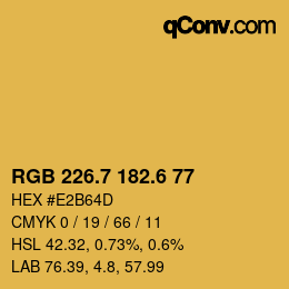 カラーコード: RGB 226.7 182.6 77 | qconv.com