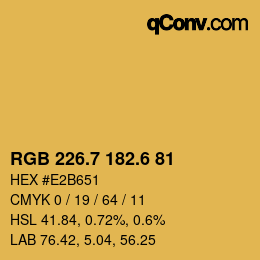 カラーコード: RGB 226.7 182.6 81 | qconv.com