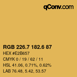 カラーコード: RGB 226.7 182.6 87 | qconv.com