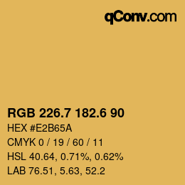 カラーコード: RGB 226.7 182.6 90 | qconv.com