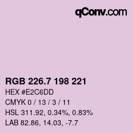 カラーコード: RGB 226.7 198 221 | qconv.com