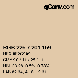 カラーコード: RGB 226.7 201 169 | qconv.com