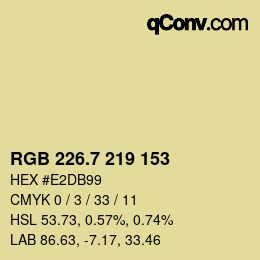 カラーコード: RGB 226.7 219 153 | qconv.com