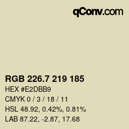 カラーコード: RGB 226.7 219 185 | qconv.com