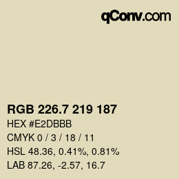 カラーコード: RGB 226.7 219 187 | qconv.com