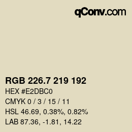 カラーコード: RGB 226.7 219 192 | qconv.com