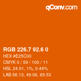 カラーコード: RGB 226.7 92.6 0 | qconv.com