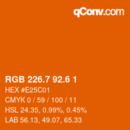 カラーコード: RGB 226.7 92.6 1 | qconv.com