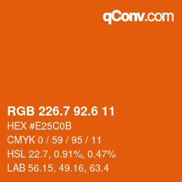 カラーコード: RGB 226.7 92.6 11 | qconv.com