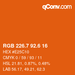 カラーコード: RGB 226.7 92.6 16 | qconv.com