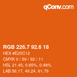 カラーコード: RGB 226.7 92.6 18 | qconv.com