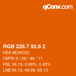 カラーコード: RGB 226.7 92.6 2 | qconv.com