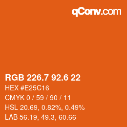 カラーコード: RGB 226.7 92.6 22 | qconv.com