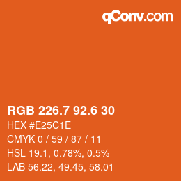 カラーコード: RGB 226.7 92.6 30 | qconv.com
