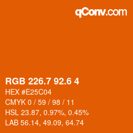 カラーコード: RGB 226.7 92.6 4 | qconv.com