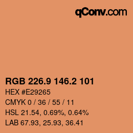 Color code: RGB 226.9 146.2 101 | qconv.com