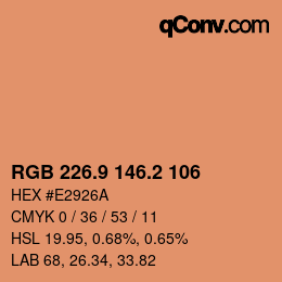 カラーコード: RGB 226.9 146.2 106 | qconv.com