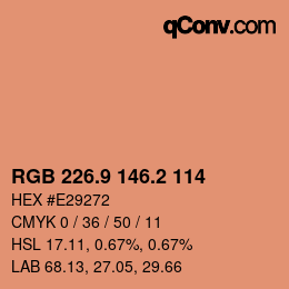 カラーコード: RGB 226.9 146.2 114 | qconv.com