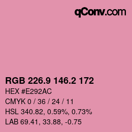 Color code: RGB 226.9 146.2 172 | qconv.com