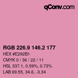Color code: RGB 226.9 146.2 177 | qconv.com