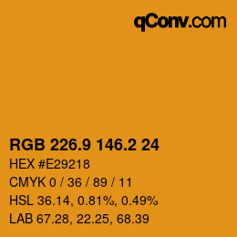 カラーコード: RGB 226.9 146.2 24 | qconv.com