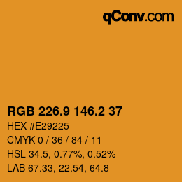 カラーコード: RGB 226.9 146.2 37 | qconv.com