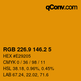 カラーコード: RGB 226.9 146.2 5 | qconv.com