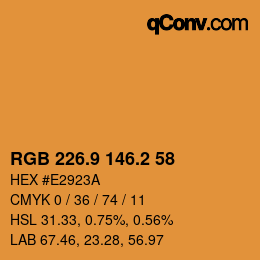 Color code: RGB 226.9 146.2 58 | qconv.com