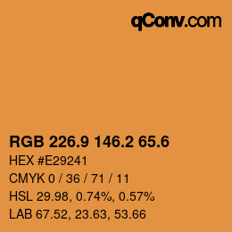 カラーコード: RGB 226.9 146.2 65.6 | qconv.com