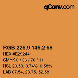 カラーコード: RGB 226.9 146.2 68 | qconv.com