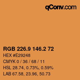 Color code: RGB 226.9 146.2 72 | qconv.com