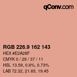 カラーコード: RGB 226.9 162 143 | qconv.com