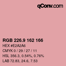 Color code: RGB 226.9 162 166 | qconv.com