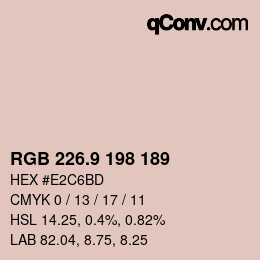 カラーコード: RGB 226.9 198 189 | qconv.com