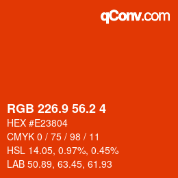 カラーコード: RGB 226.9 56.2 4 | qconv.com
