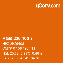 Color code: RGB 226 100 8 | qconv.com