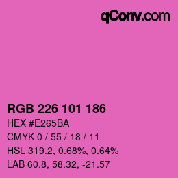 Color code: RGB 226 101 186 | qconv.com