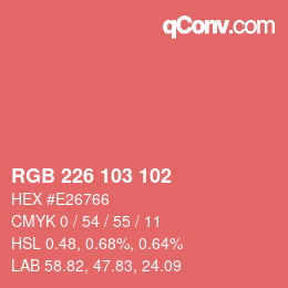 Color code: RGB 226 103 102 | qconv.com