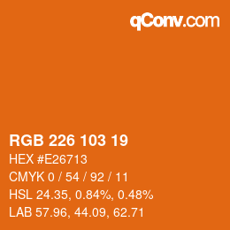 Color code: RGB 226 103 19 | qconv.com