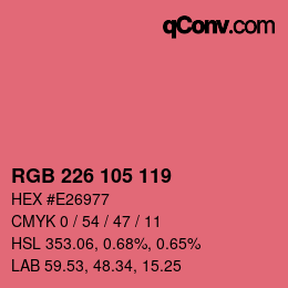 Color code: RGB 226 105 119 | qconv.com