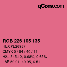 Color code: RGB 226 105 135 | qconv.com