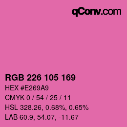 Color code: RGB 226 105 169 | qconv.com