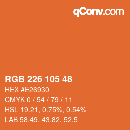 カラーコード: RGB 226 105 48 | qconv.com