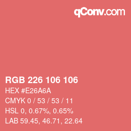 Color code: RGB 226 106 106 | qconv.com