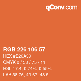 Code couleur: RGB 226 106 57 | qconv.com
