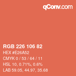 カラーコード: RGB 226 106 82 | qconv.com