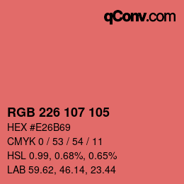 Color code: RGB 226 107 105 | qconv.com