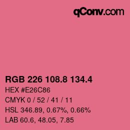 カラーコード: RGB 226 108.8 134.4 | qconv.com