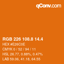 カラーコード: RGB 226 108.8 14.4 | qconv.com