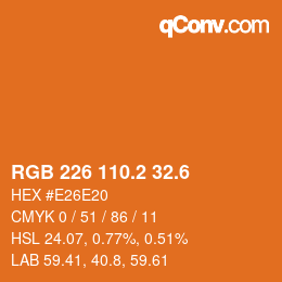 カラーコード: RGB 226 110.2 32.6 | qconv.com